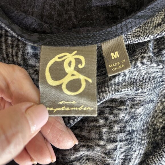 Anthropologie One September Gray Blue Barranco Tunic Size Medium - Picture 4 of 9